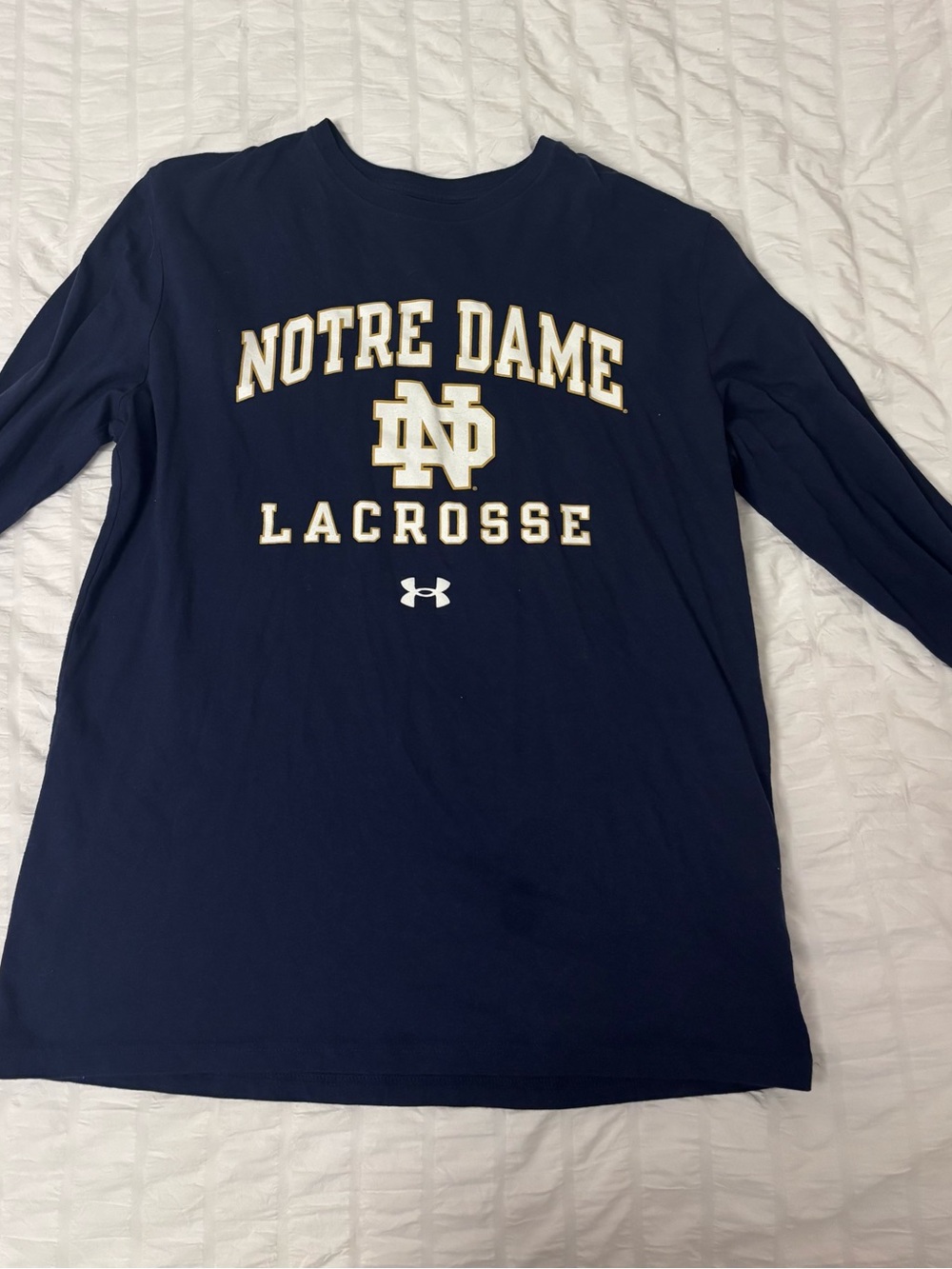 Under Armour Navy Notre Dame Lacrosse Long Sleeve Tee
